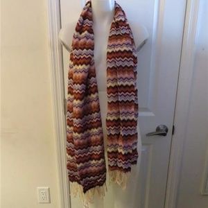 JULIETTE JAKE BROWN,OFF-WHITE,BLUSH CHEVRON  SCARF